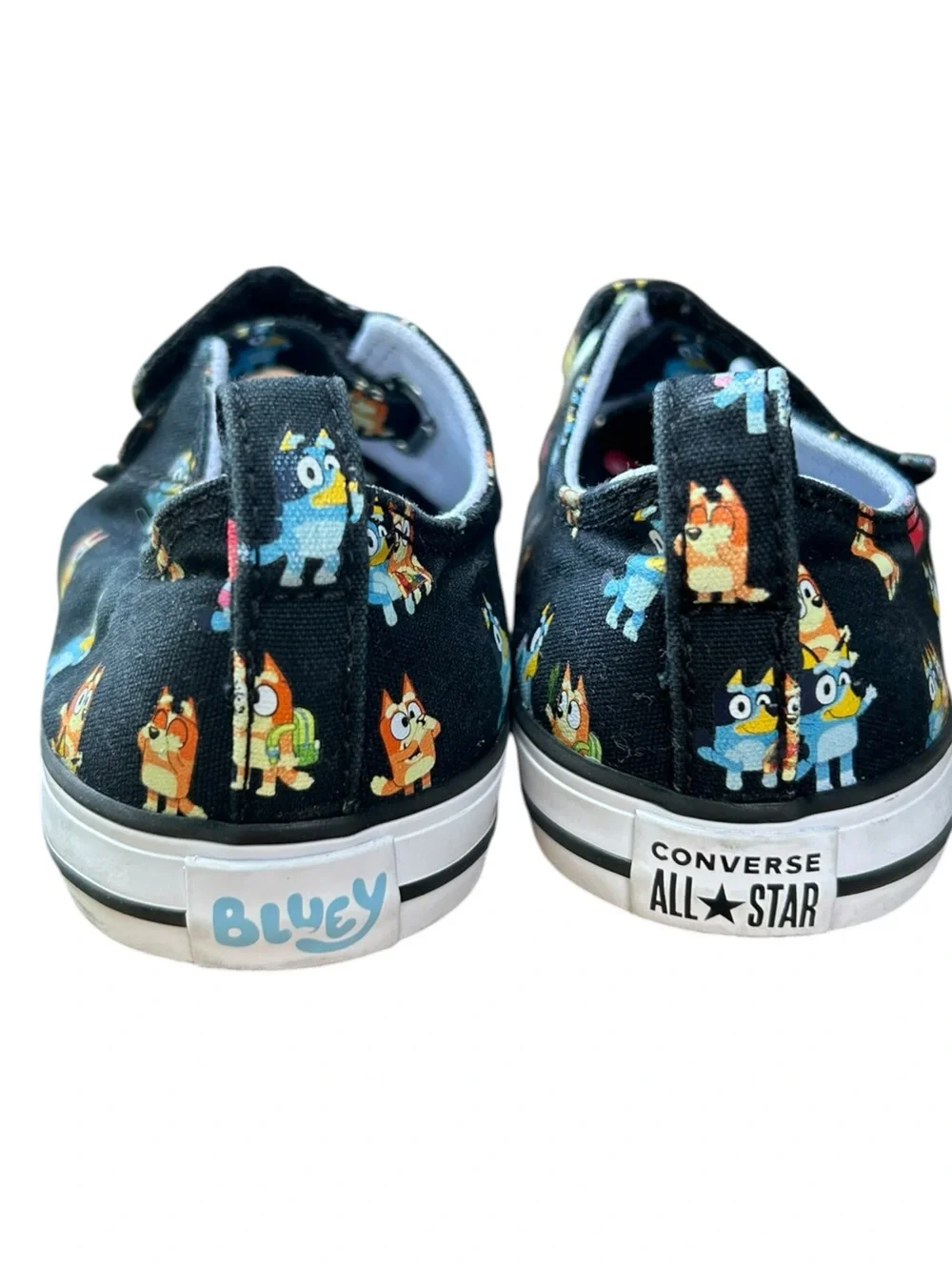 Bluey Converse Chuck Taylor Toddler Kids Sz 10 Black Low Top VGUC